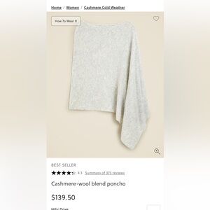 J Crew Cashmere Blend Poncho - currently selling for $139.50
